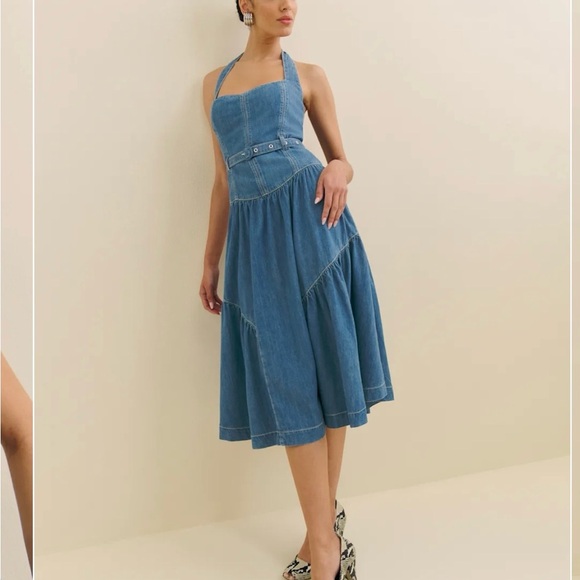 Reformation Lilith Denim Midi Dress - Picture 3 of 6